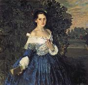 Konstantin Somov Lady in Blue oil on canvas